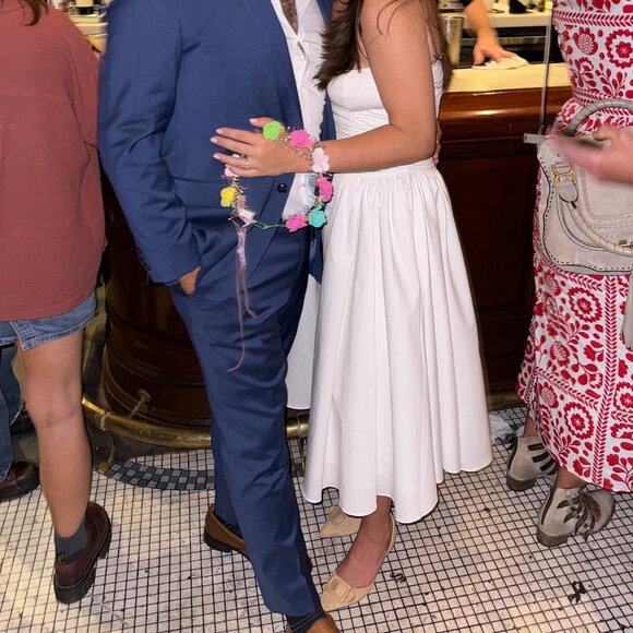 House of CB | Georgiana White Cotton Strapless Midi Sundress - Picture 4 of 4